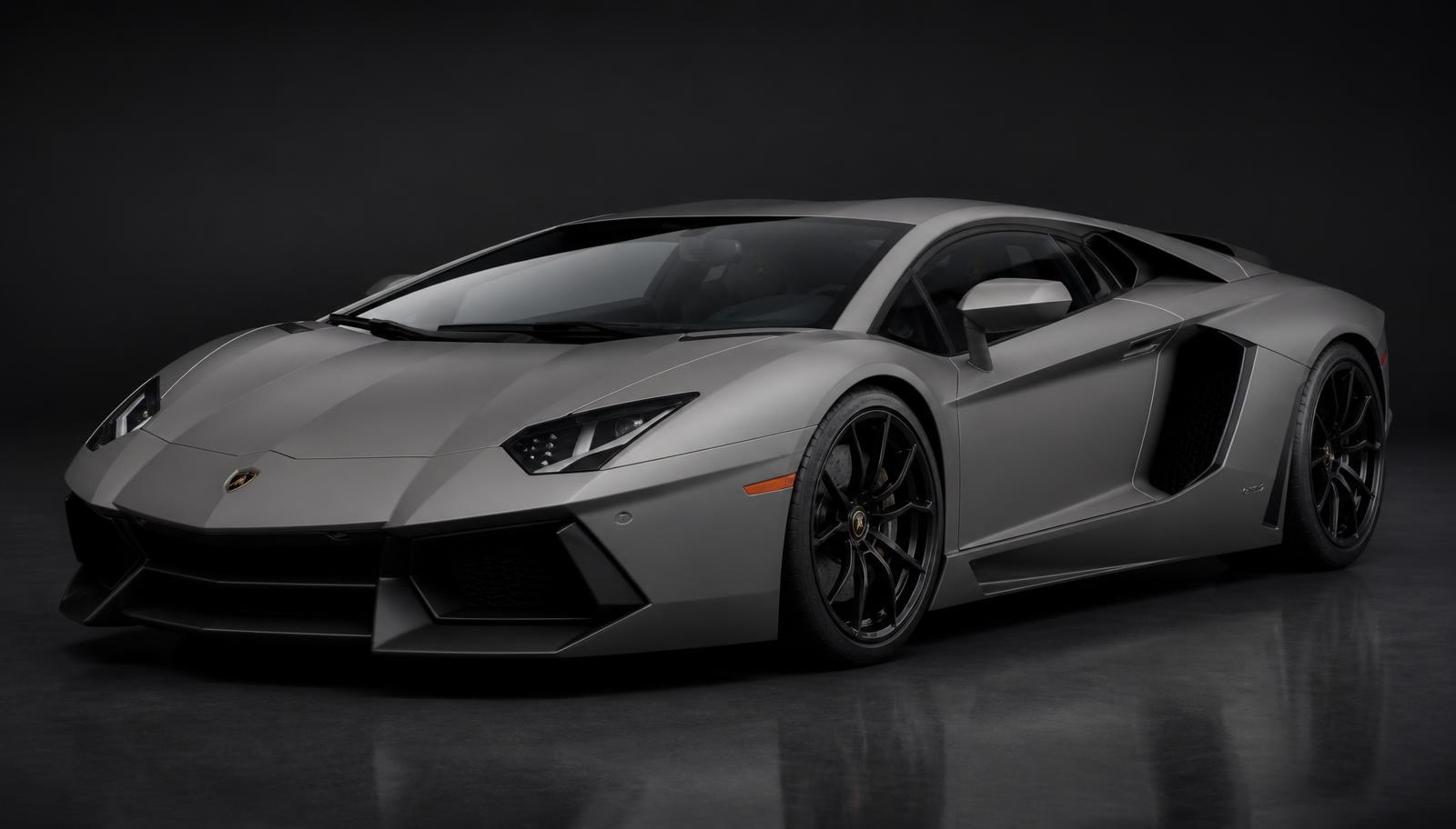 Supercar in a dark studio